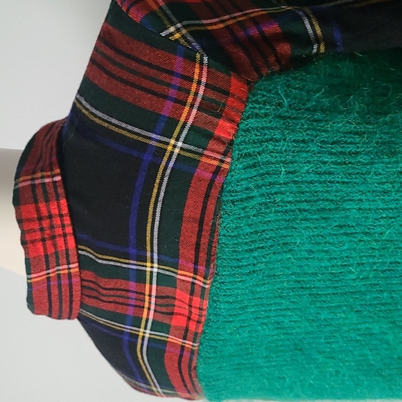 Refashioned 90s Grunge Plaid & Knit Lumberjack Shirt (M/L) - Picture 6 of 7